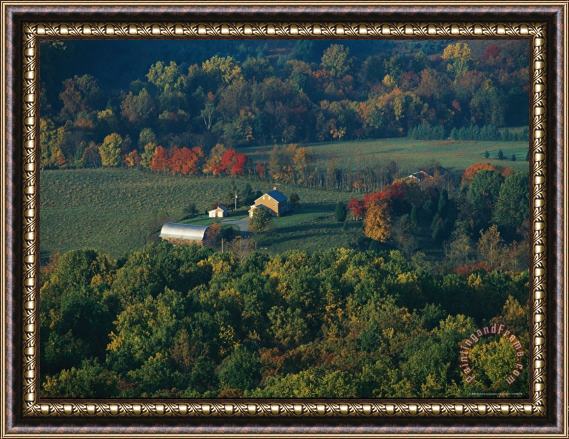 Raymond Gehman Farmlands And George Washington National Forest Seen From Skyline Drive Framed Print