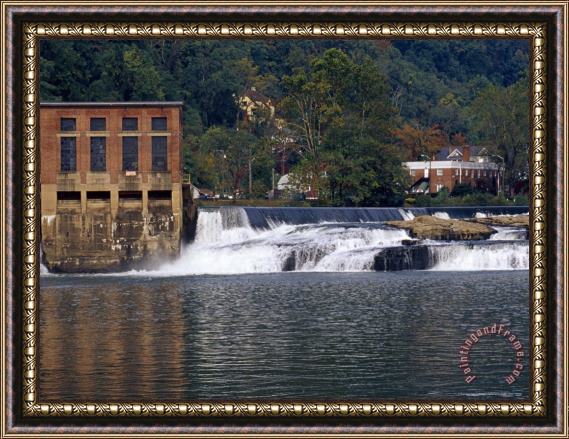 Raymond Gehman Quaint Town Along The Banks of The Gauley River Framed Painting