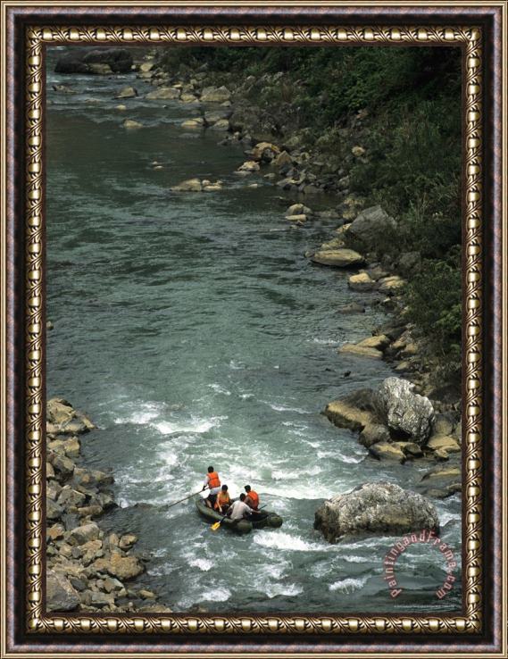 Raymond Gehman Rafting The Yang River Canyon Shaoguan Area Framed Painting