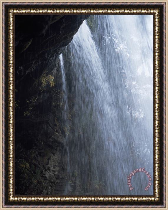 Raymond Gehman Scenic Dry Falls Cascading Over Rock Cliffs Framed Print