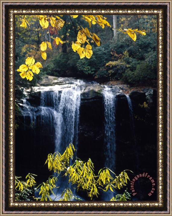 Raymond Gehman Scenic Dry Falls in a Woodland Setting in Autumn Framed Print