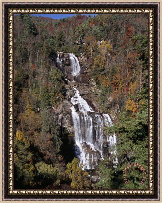 Raymond Gehman Scenic Whitewater Falls in Autumn Framed Painting