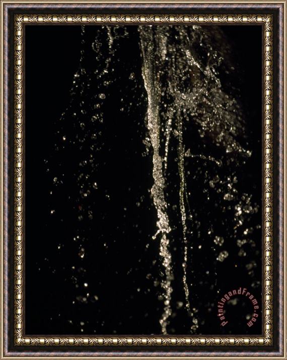 Raymond Gehman Stopped Action of Water Falling at a Small Waterfall Framed Print
