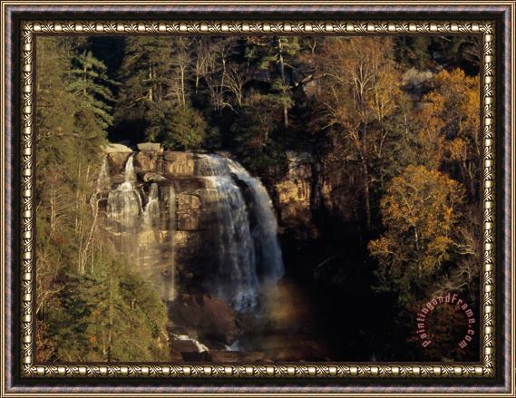 Raymond Gehman Sunrise at Scenic Whitewater Falls in Autumn Framed Painting