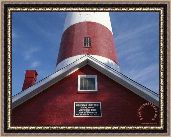 Raymond Gehman The Base of The Assateague Island Lighthouse Against a Blue Sky Framed Print