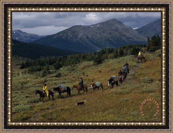 Raymond Gehman Trail Riders in Jasper S Tonquin Valley Framed Print