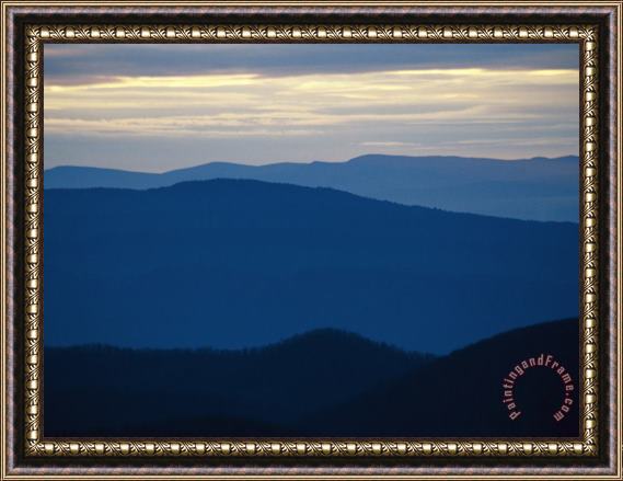 Raymond Gehman Twilight View of The Blue Ridge Mountains From Big Meadows Framed Print