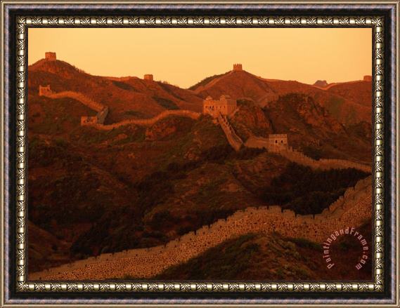 Raymond Gehman Twilight View of The Great Wall Framed Painting
