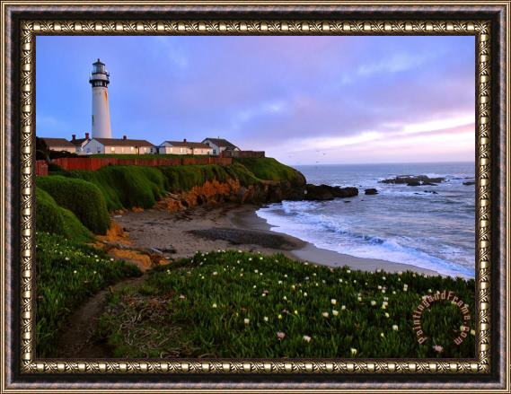 Raymond Gehman View of Pigeon Point Lighthouse Off Scenic Route 1 California Framed Painting