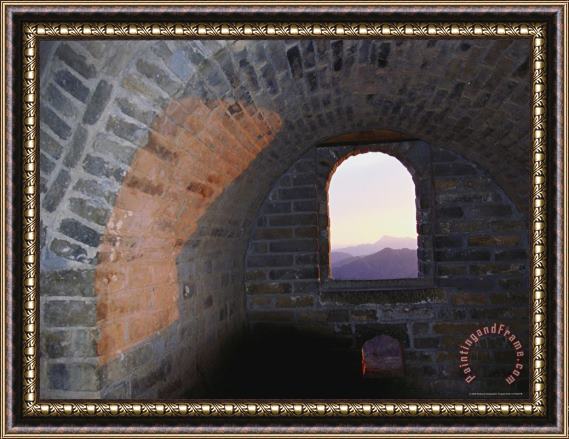 Raymond Gehman View Through a Window in a Tower on The Great Walls Mutianyu Segment Framed Painting