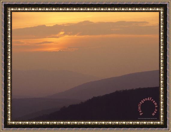 Raymond Gehman View Toward Whitetop in The Appalachian Mountains at Sunset Framed Painting