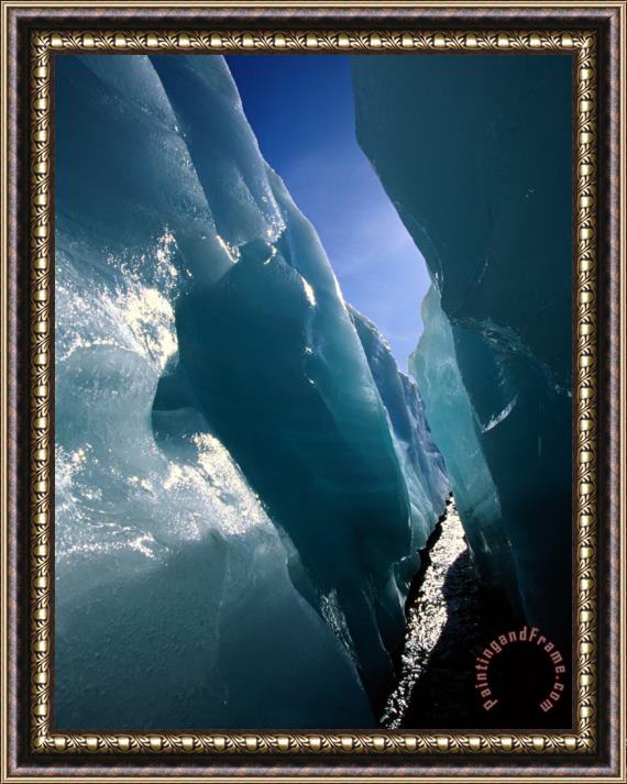 Raymond Gehman Wolf Creek Flows Through Perennial Ice Sheets Known As Aufeis Framed Painting