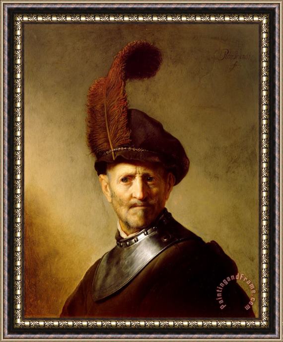 Rembrandt Harmensz van Rijn An Old Man in Military Costume Framed Painting