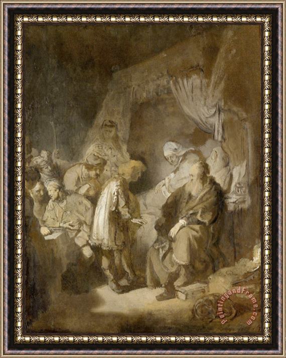 Rembrandt Harmensz van Rijn Joseph Telling His Dreams to His Parents And Brothers Framed Painting