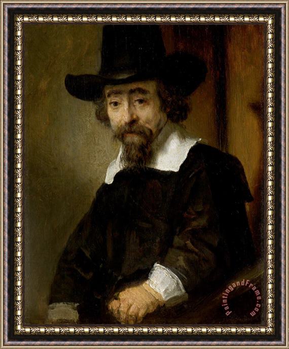 Rembrandt Harmensz van Rijn Portrait of a Man, Thought to Be Dr. Ephraim Bueno Framed Painting