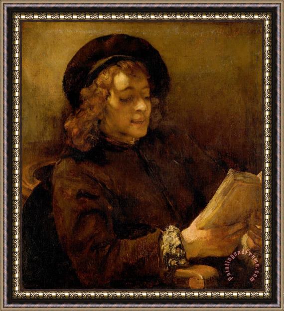 Rembrandt Harmensz van Rijn Titus Van Rijn, The Artist's Son, Reading Framed Painting