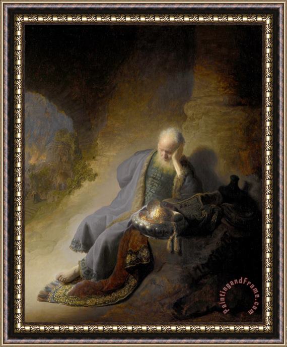 Rembrandt Jeremiah Lamenting The Destruction of Jerusalem Framed Painting