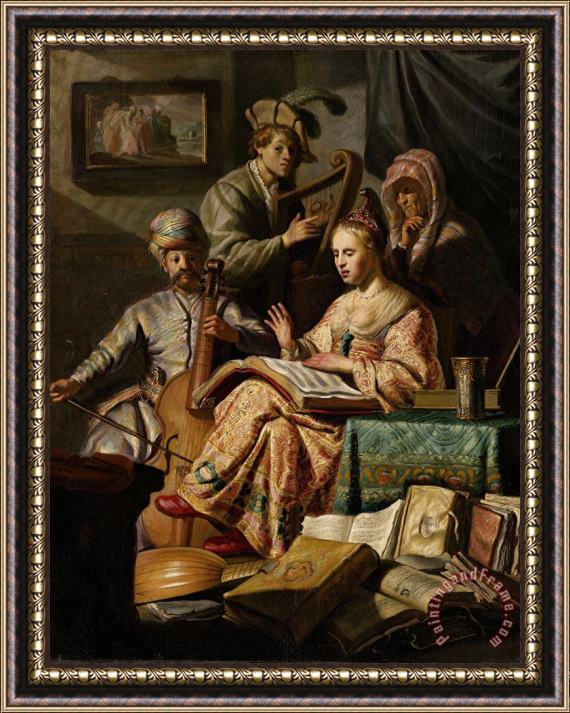 Rembrandt Musical Allegory Framed Painting