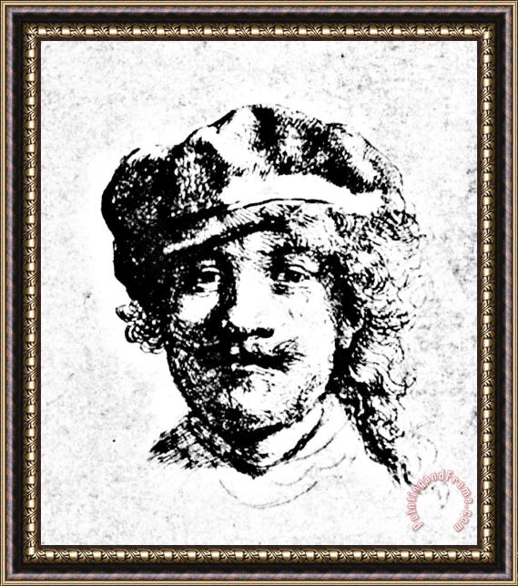 Rembrandt Rembrandt Self Portrait Engraving Framed Painting