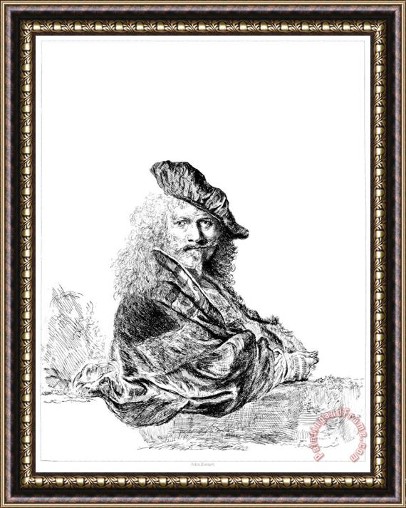 Rembrandt Rembrandt Self Portrait Etching Framed Print