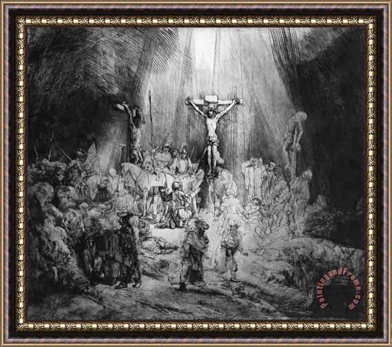 Rembrandt The Three Crosses Framed Painting