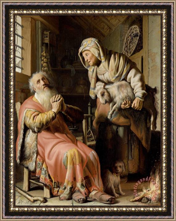 Rembrandt Tobit And Anna with a Kid Framed Print