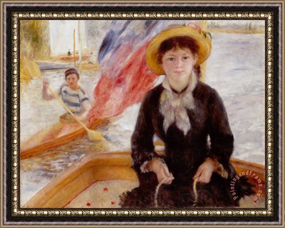 Renoir Woman in Boat with Canoeist Framed Painting