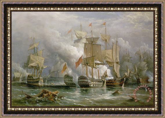Richard Bridges Beechey The Battle of Cape St Vincent Framed Painting