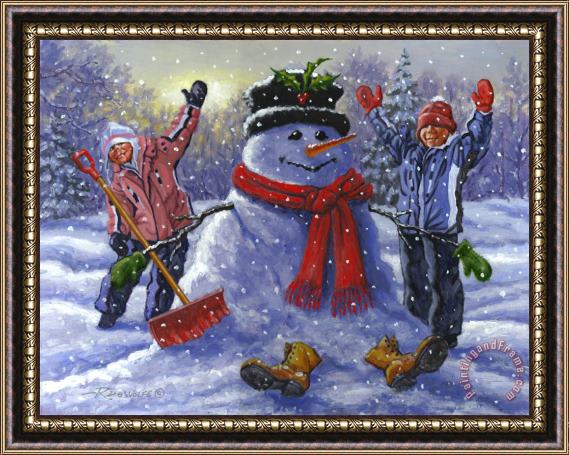 Richard De Wolfe Snow Day Framed Painting