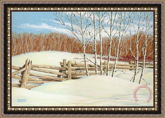 Richard De Wolfe Winter Poplars 2 Framed Painting