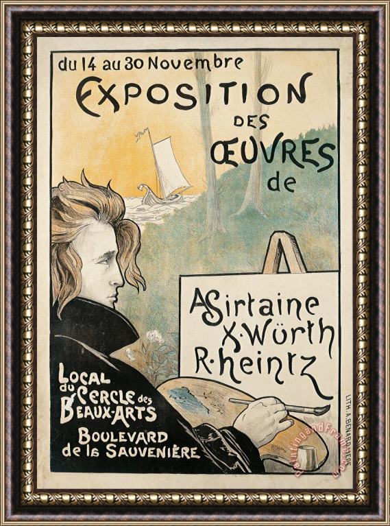 Richard Heintz Exposition Des Auvres De A. Sirtaine, X. Wurth, R. Heintz Framed Painting