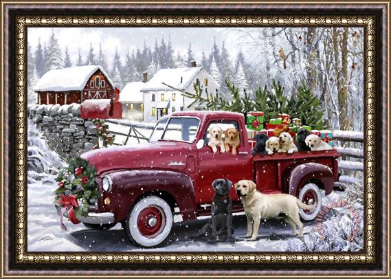 Richard Macneil Christmas Delivery Framed Painting