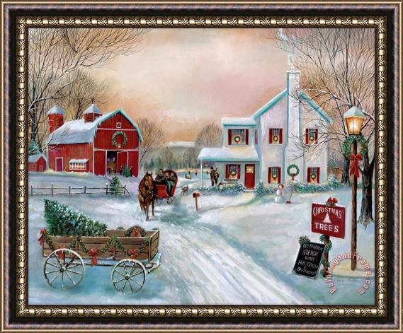 Richard Macneil Christmas Tree Farm Framed Painting