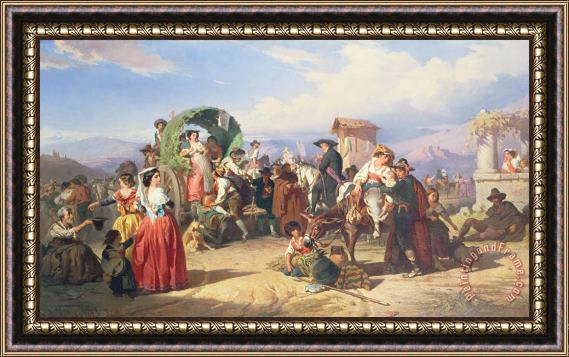 Robert Alexander Hillingford Peasants of the Campagna Framed Print