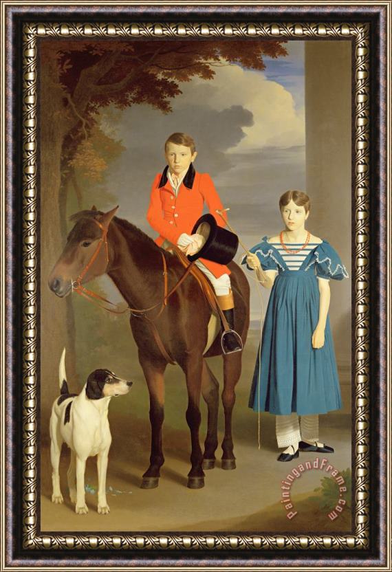 Robert Burnard John Gubbins Newton and his Sister Mary Framed Print