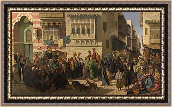 Robert Dowling A Sheikh And His Son Entering Cairo on Their Return From a Pilgrimage to Mecca Framed Print