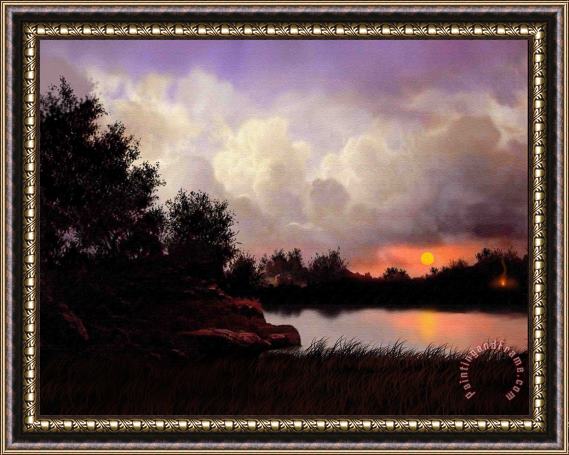 Robert Foster Red Sky Camp Framed Painting