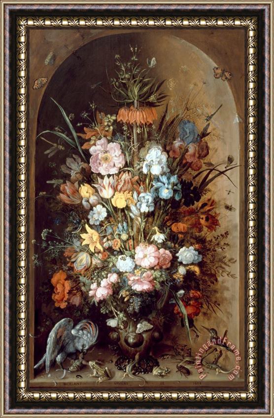Roelant Savery Large Flower Still Life with Crown Imperial Framed Painting