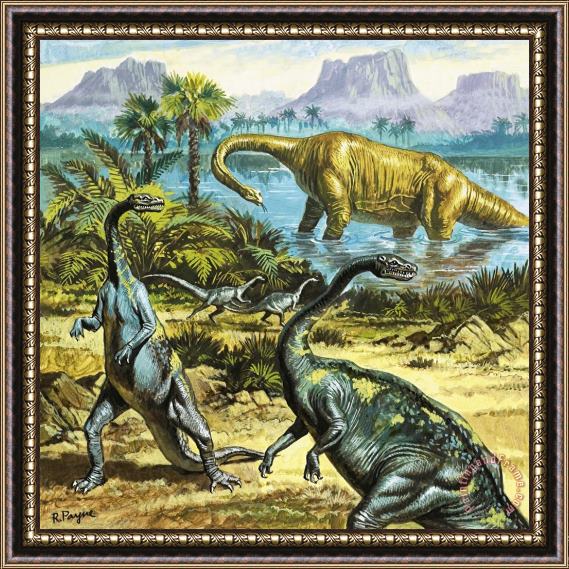 Roger Payne Unidentified prehistoric creatures Framed Painting
