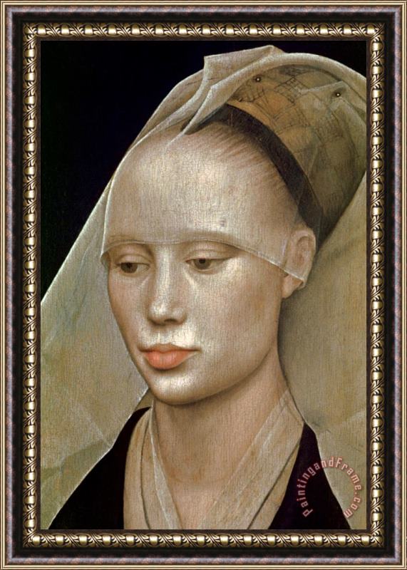 Rogier van der Weyden Detail of Portrait of a Lady Framed Painting