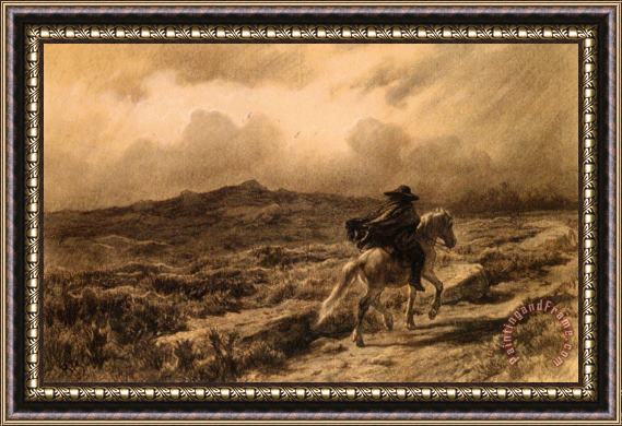 Rosa Bonheur Horse And Rider on The Scottish Highlands (the Approaching Storm) Framed Painting