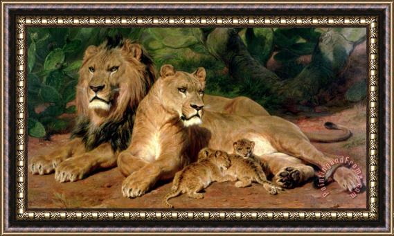 Rosa Bonheur The Lions at Home Framed Painting
