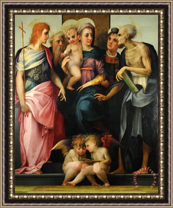 Rosso Fiorentino  Angelo Musicante Framed Painting