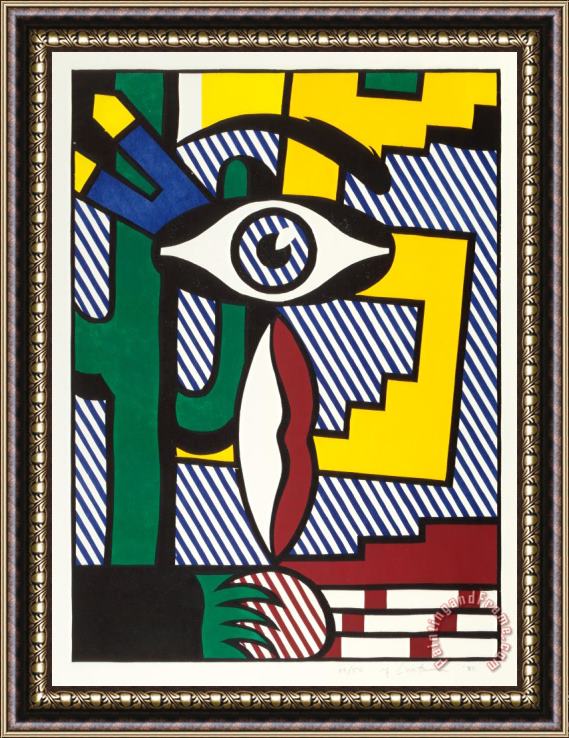 Roy Lichtenstein American Indian Theme Iii, 1980 Framed Painting