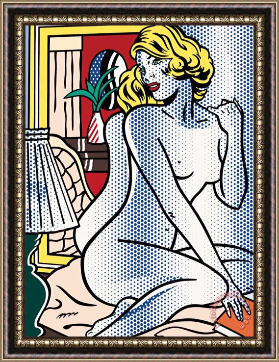Roy Lichtenstein Blue Nude 1995 Framed Painting