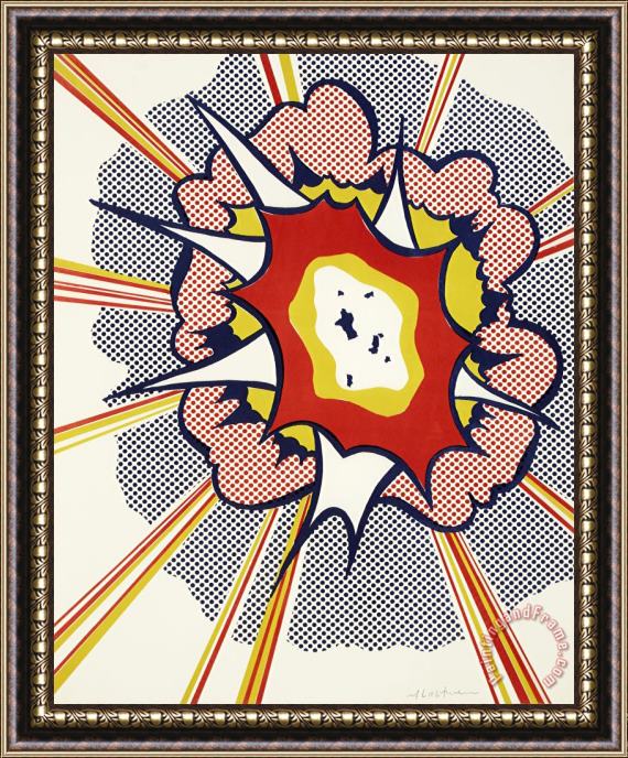 Roy Lichtenstein Explosion From Portfolio 9, 1967 Framed Painting