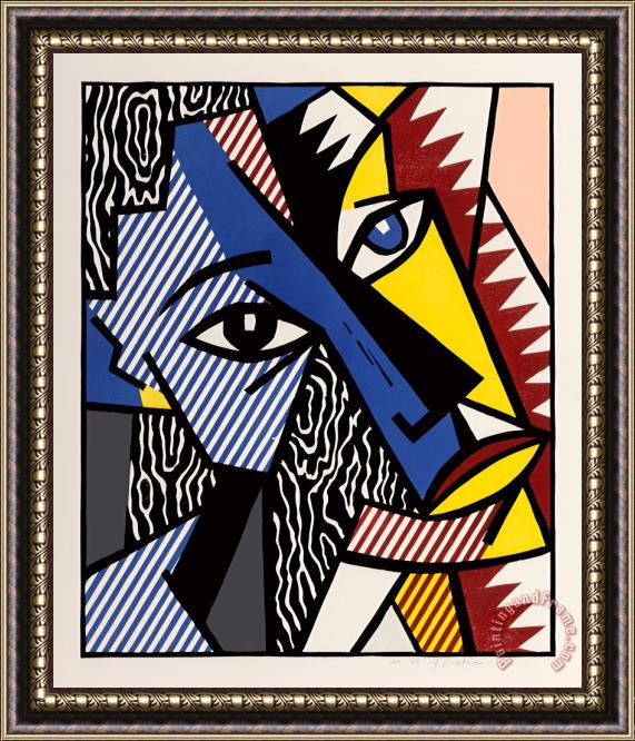 Roy Lichtenstein Head, From Expressionists Woodcuts, 1980 Framed Print