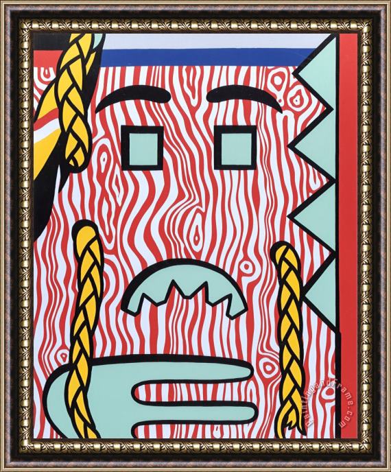Roy Lichtenstein Head with Braids, 1979 Framed Print