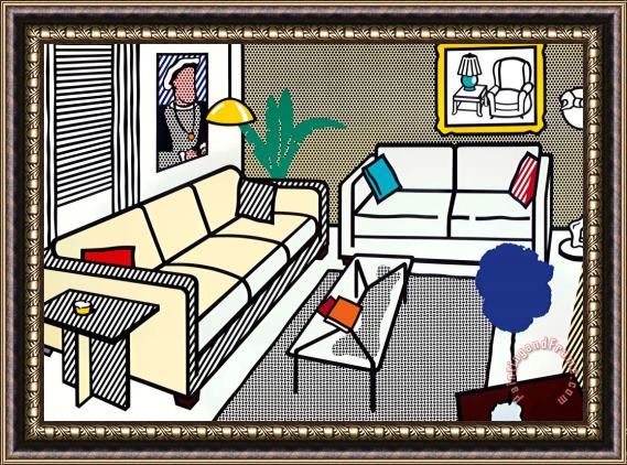 Roy Lichtenstein Interior with Yves Klein Sculpture, 1991 Framed Print