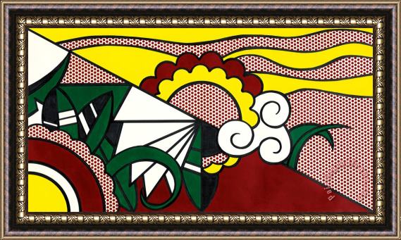 Roy Lichtenstein Leda And The Swan (study) Framed Painting